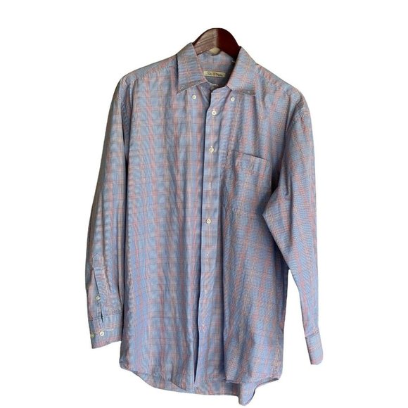 Peter Millar Other - Peter Millar Button Up Blue Orange Striped Long Sl